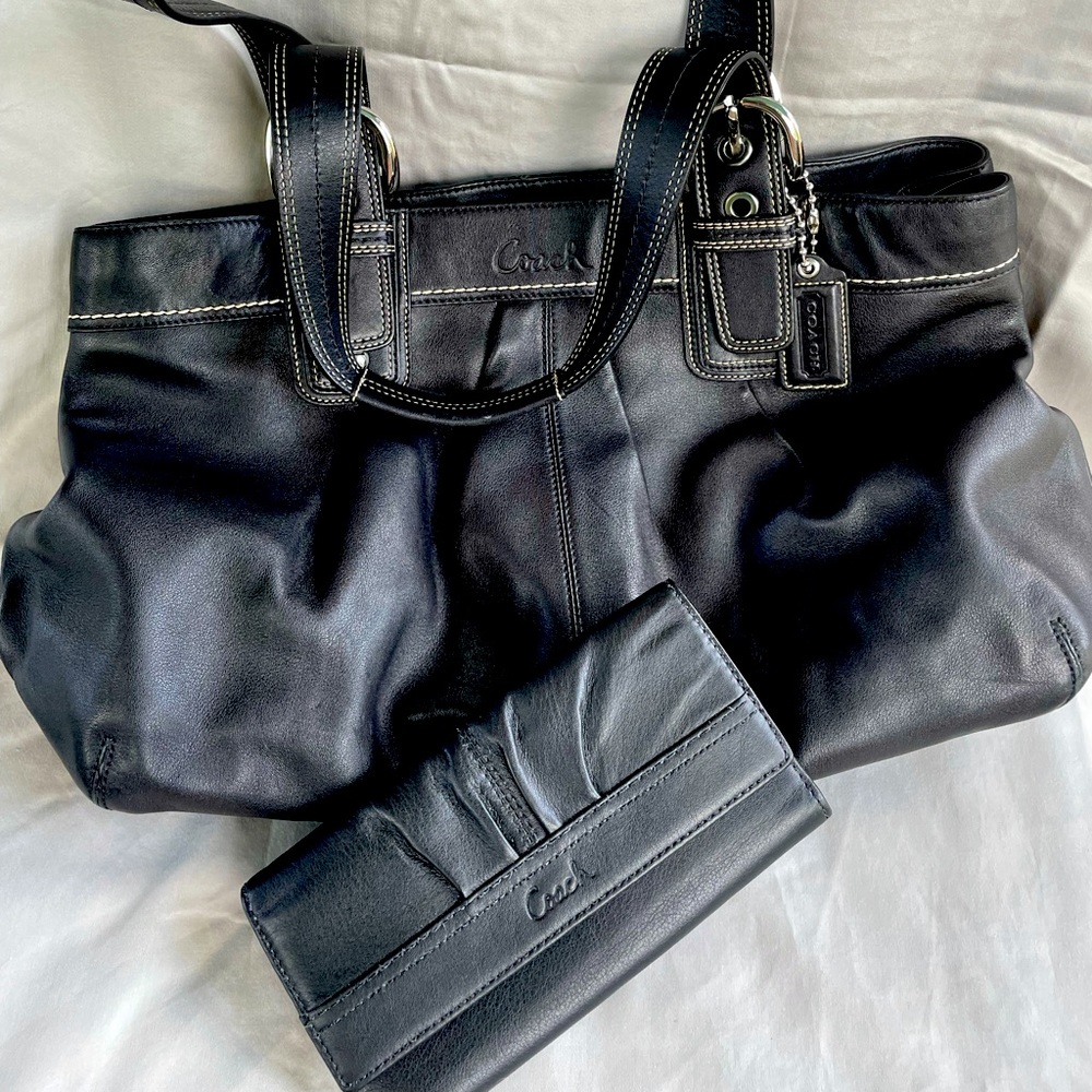 Black COACH Bag and Wallet